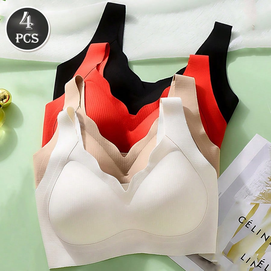 Mastectomy Bra Pocket - 4 adet kadın dikişsiz Push Up